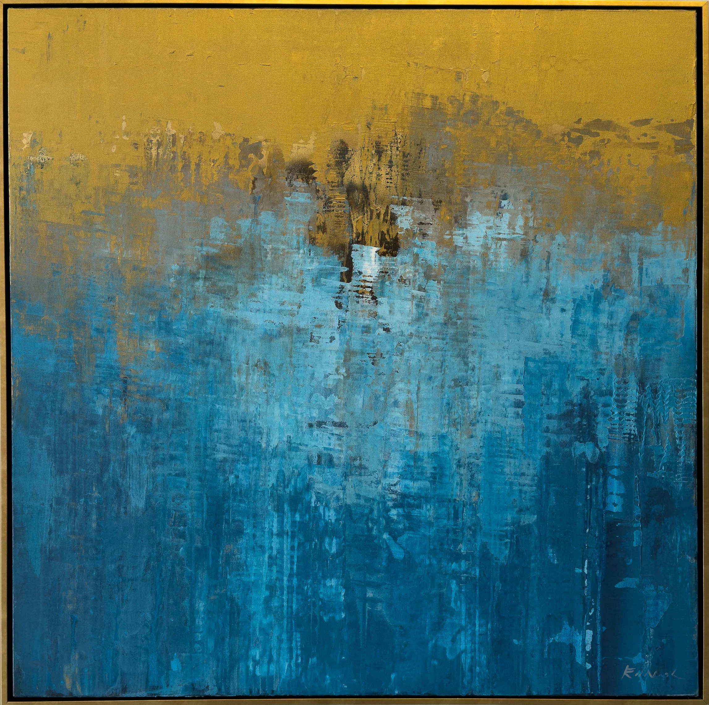 Gold Ascent - 48" x 48" - mixed media on canvas