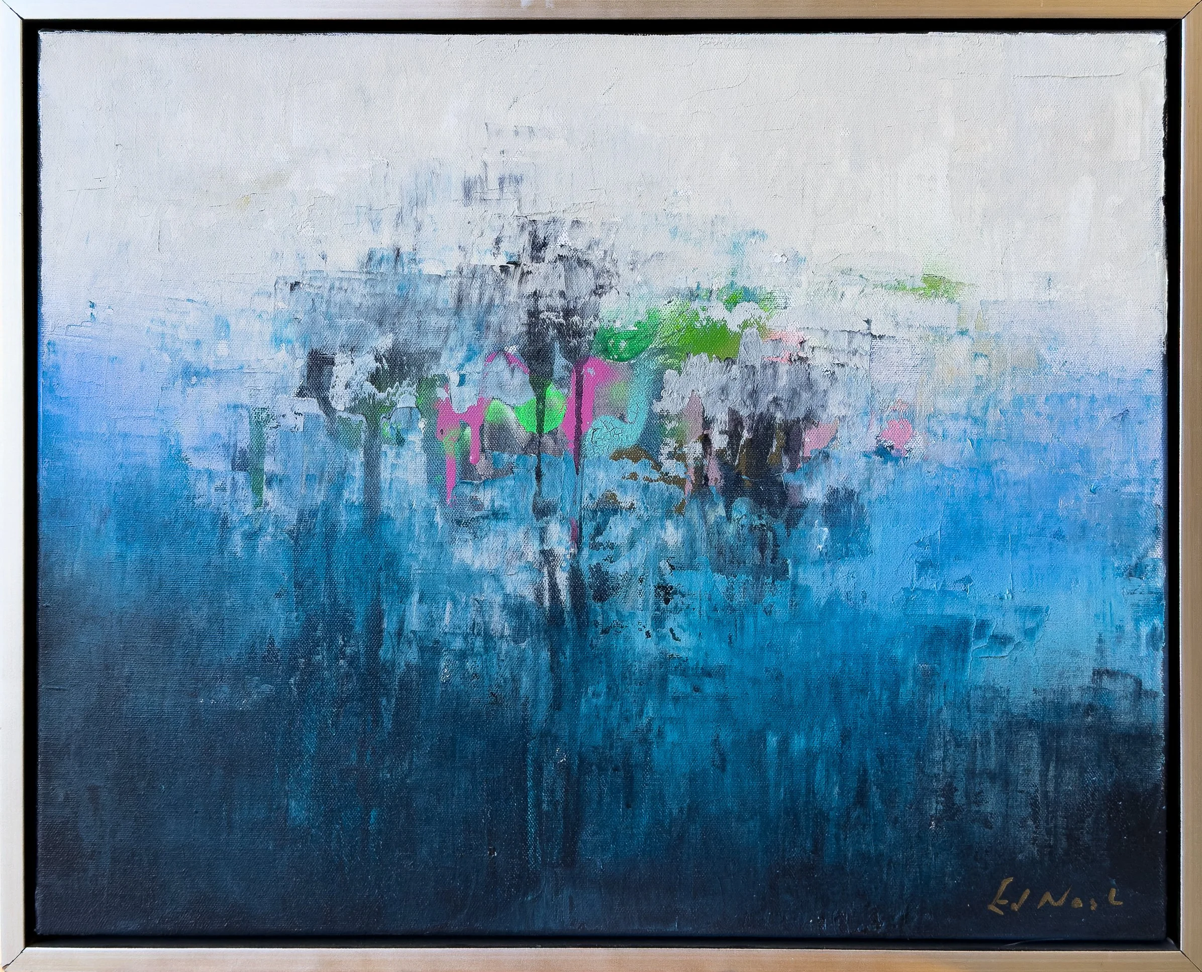 Nautical Magenta - 20" x 16" - mixed media on canvas