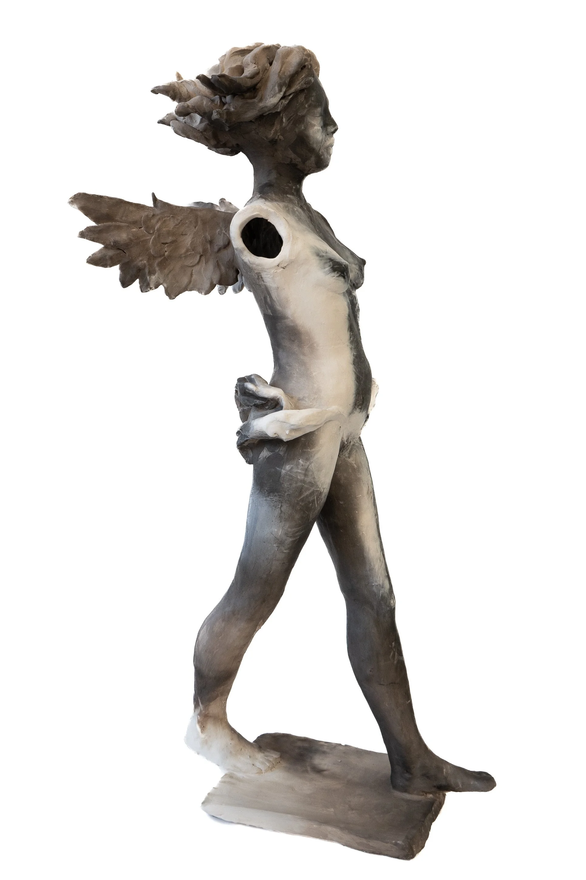 Fury #40 - 29" tall - pit fired clay