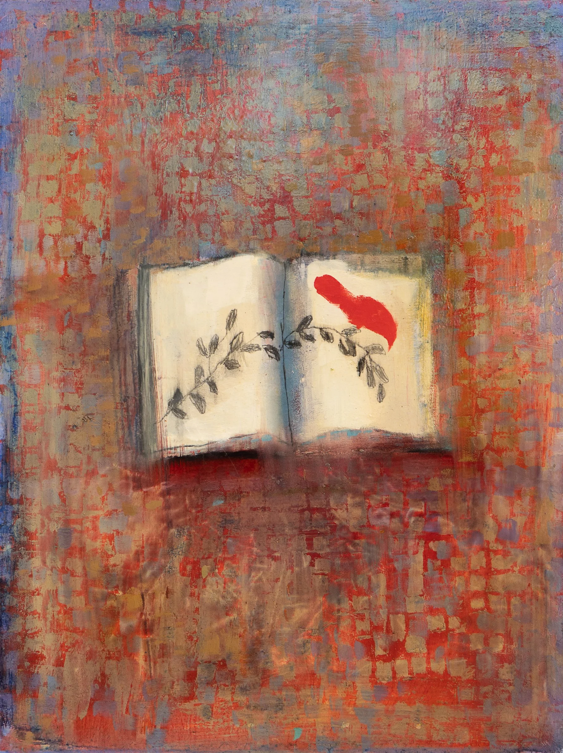 Bird Book - 18" x 24" - oil on aluminum panel