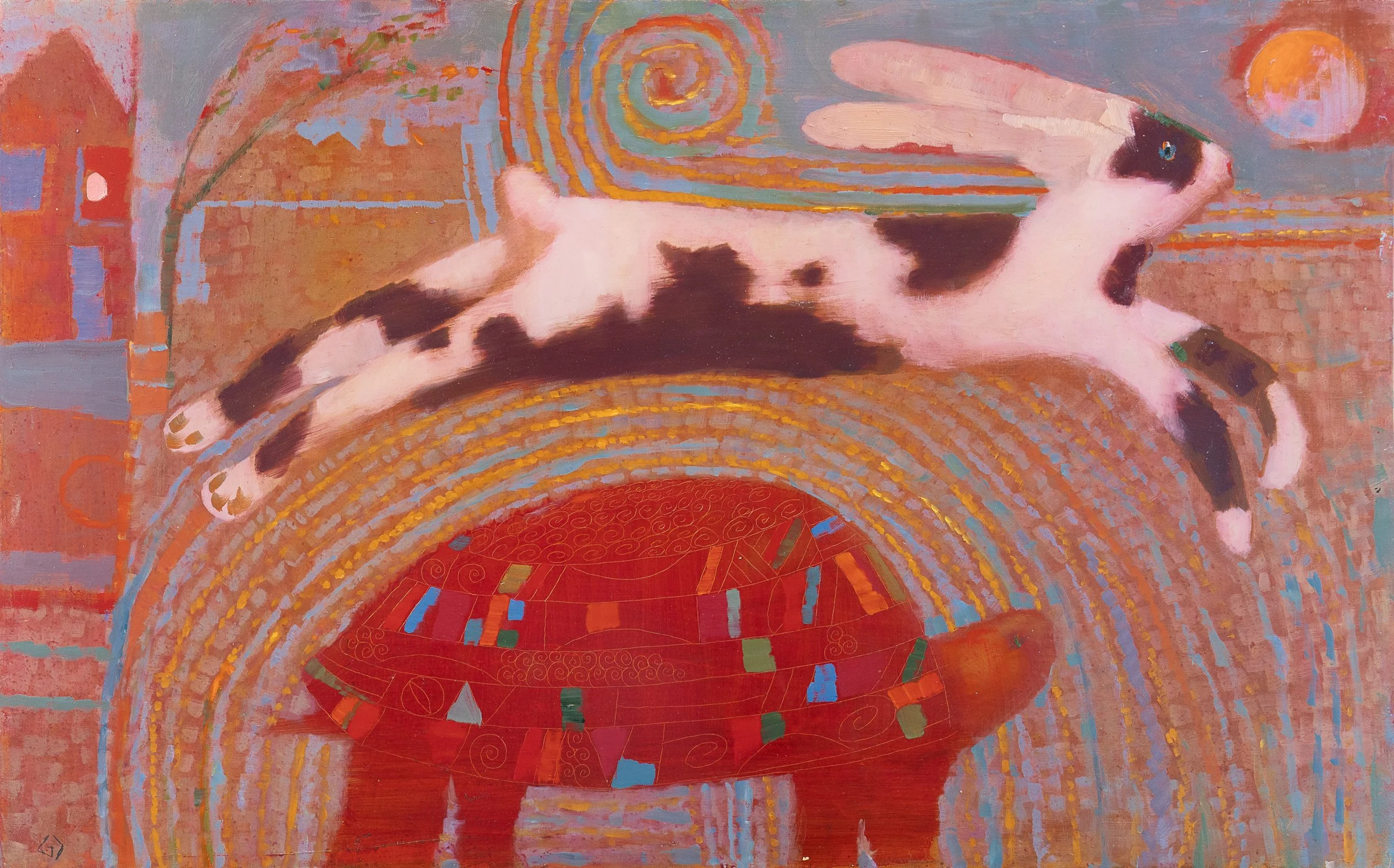 Tortoise and Hare - 32" x 20" - oil on aluminum panel