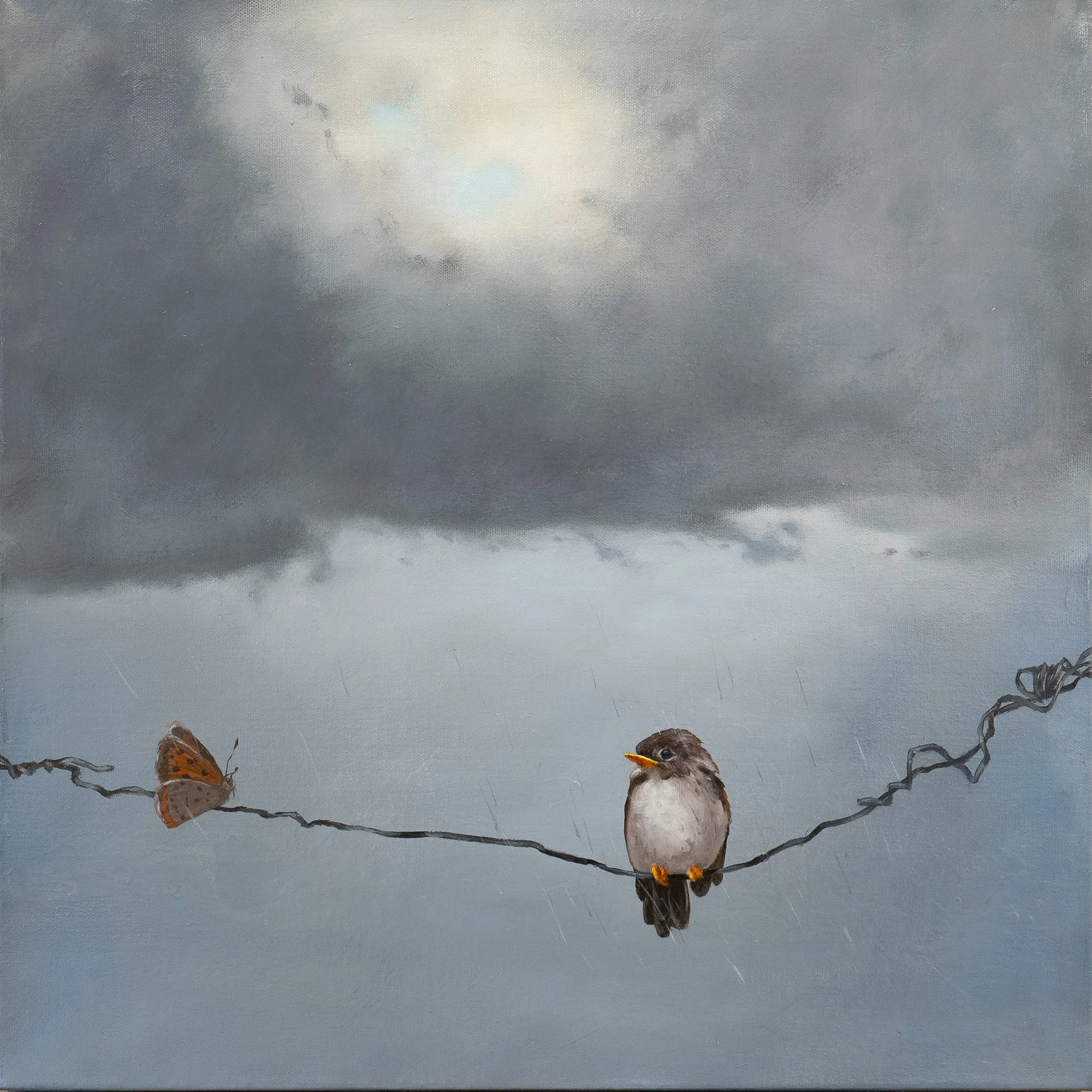 Waiting it Out - 20" x 20" - oil on panel