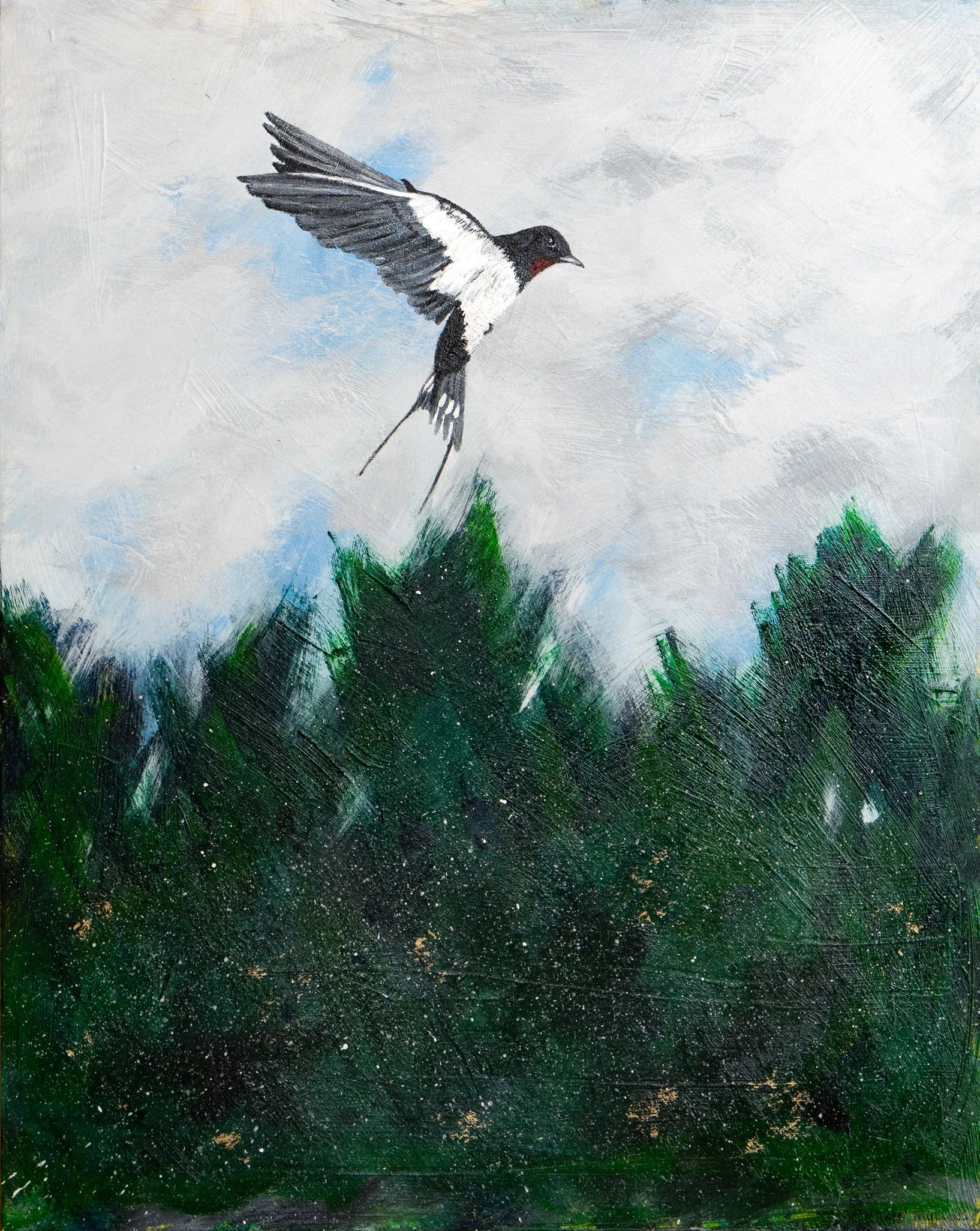 In Flight - 16" x 20" - acrylic on panel