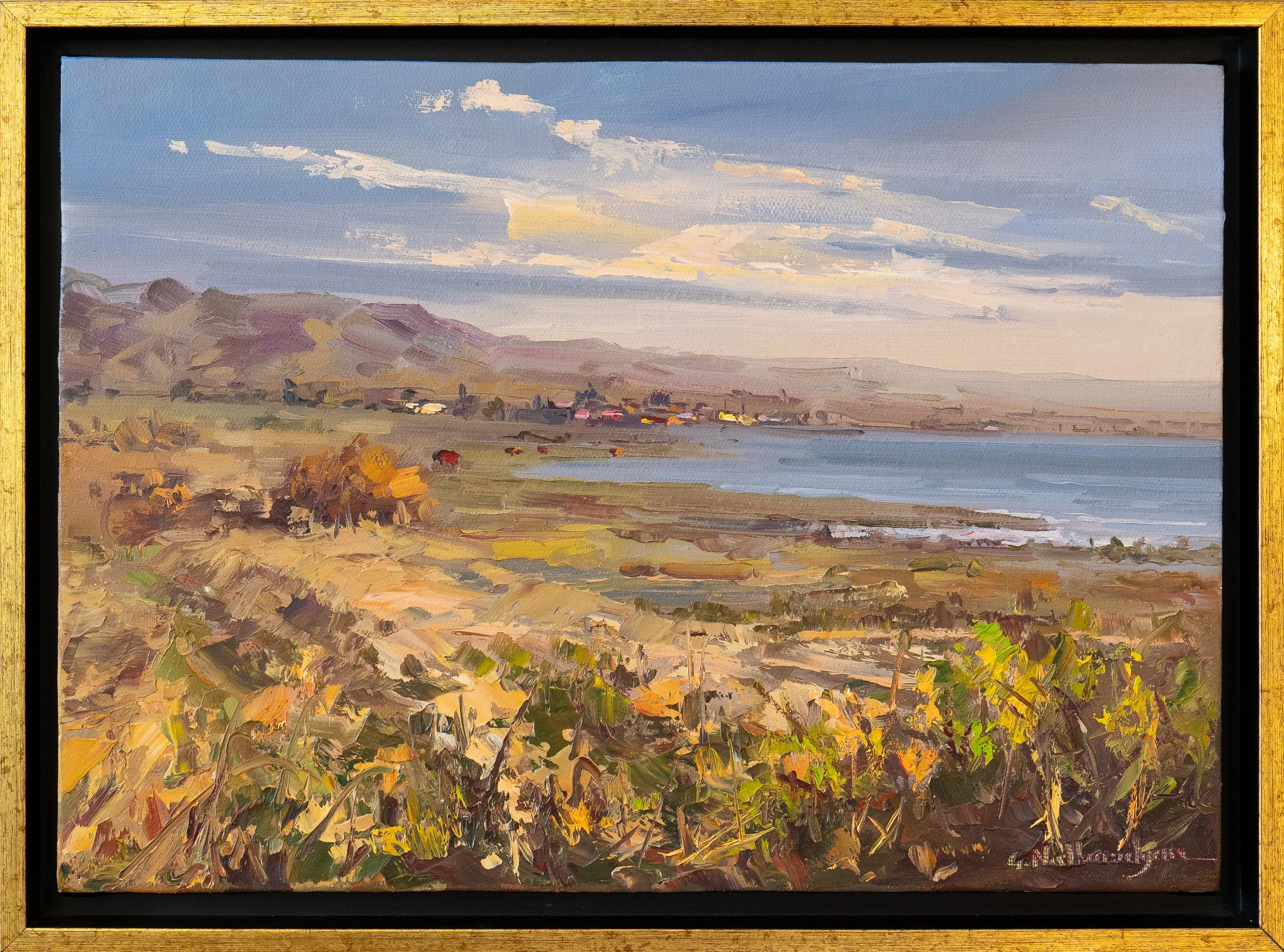 Landscape with Lake - 14¾" x 10½" - oil on panel