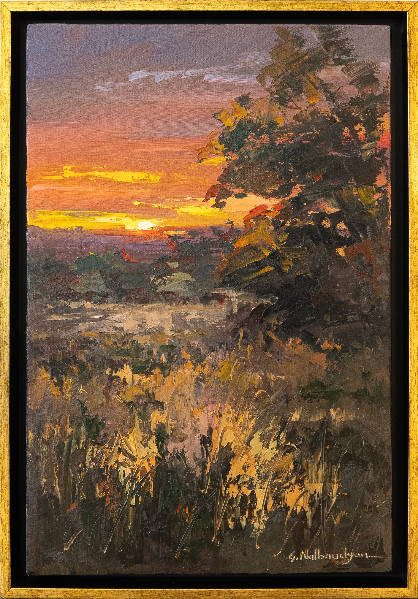 Sunset - 11¾" x 17¾" - oil on canvas