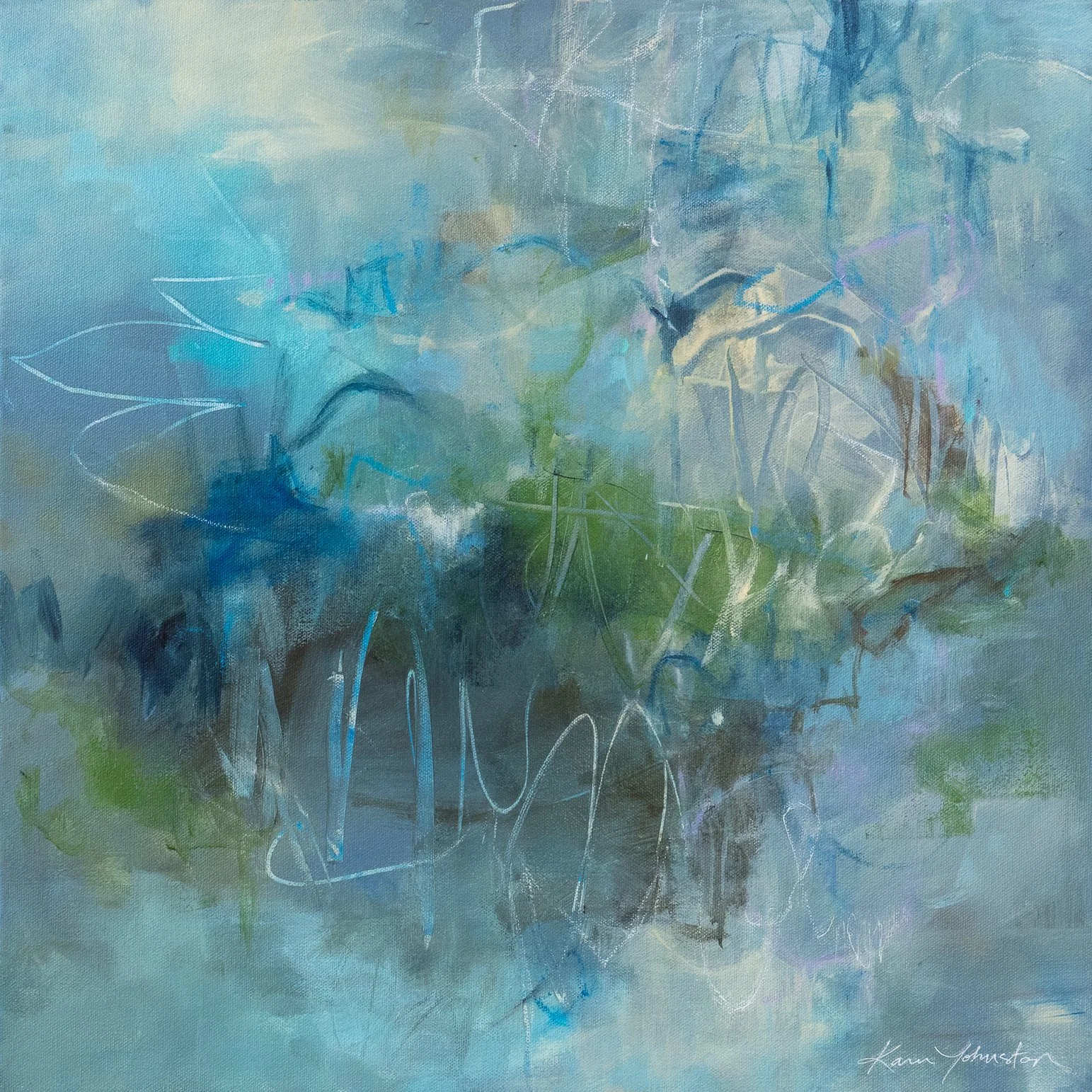Walk Me Through This World - 20" x 20" acrylic and mixed media on canvas