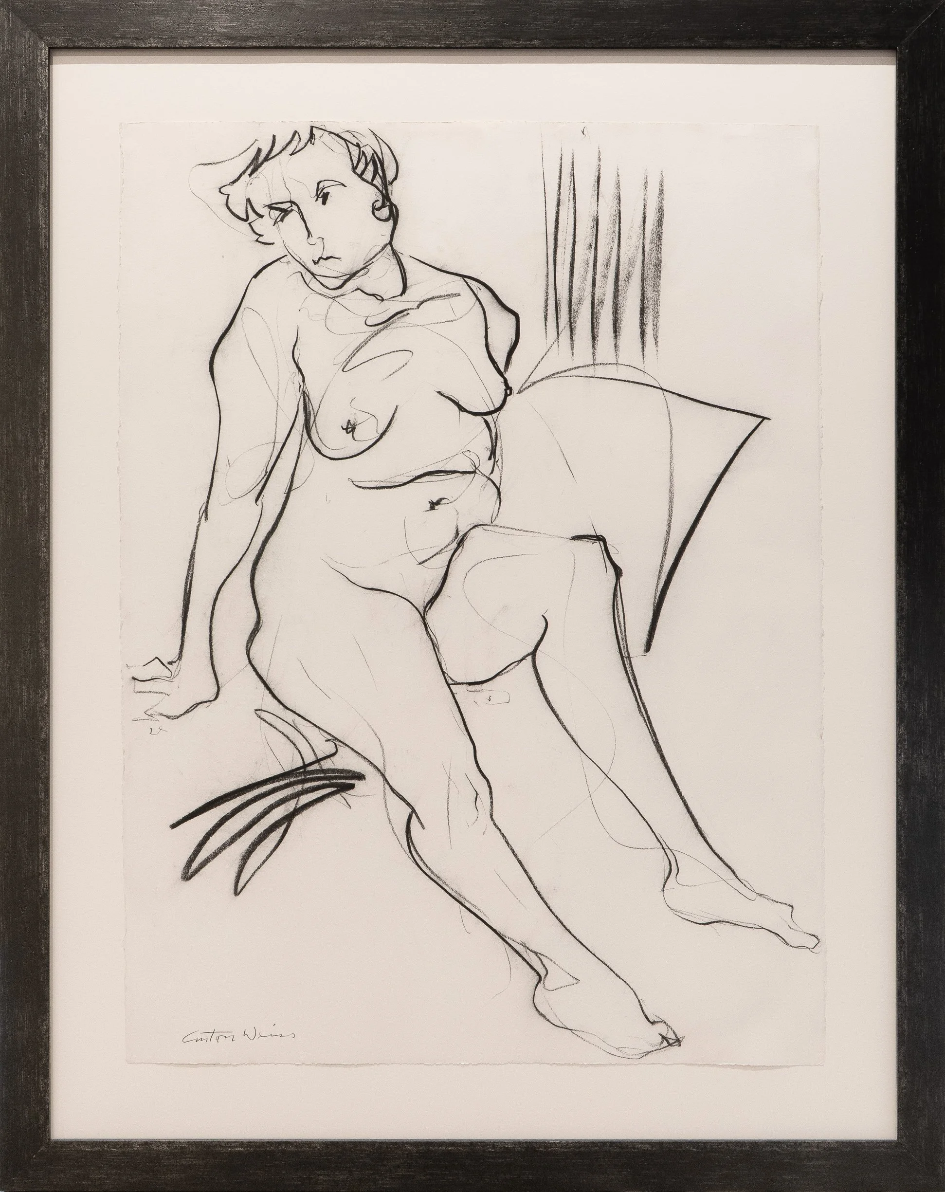 Female Figurative Study II (circa 1999) - 22" x 30" - charcoal on paper