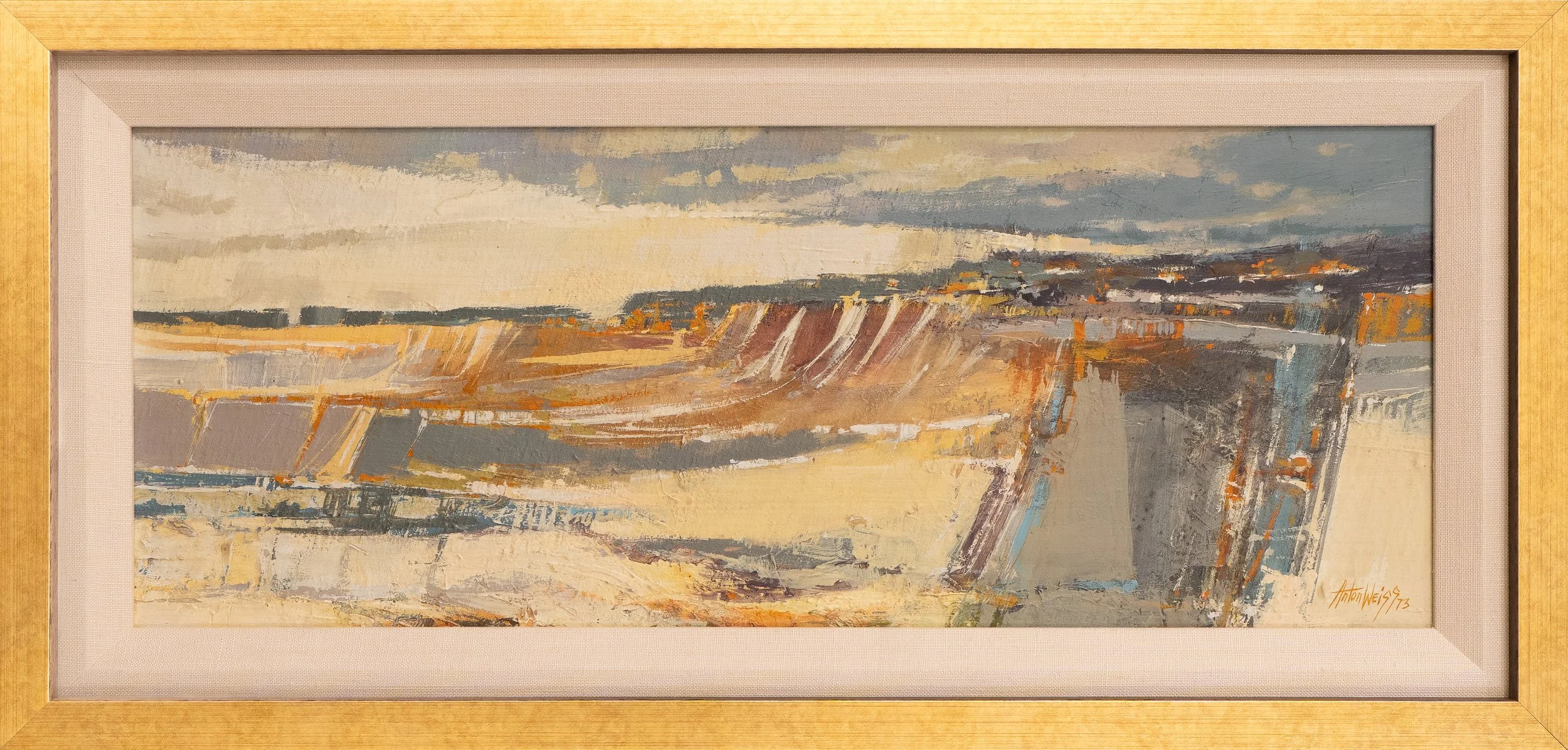 Landscape (1973) - 20" x 8" - oil on canvas