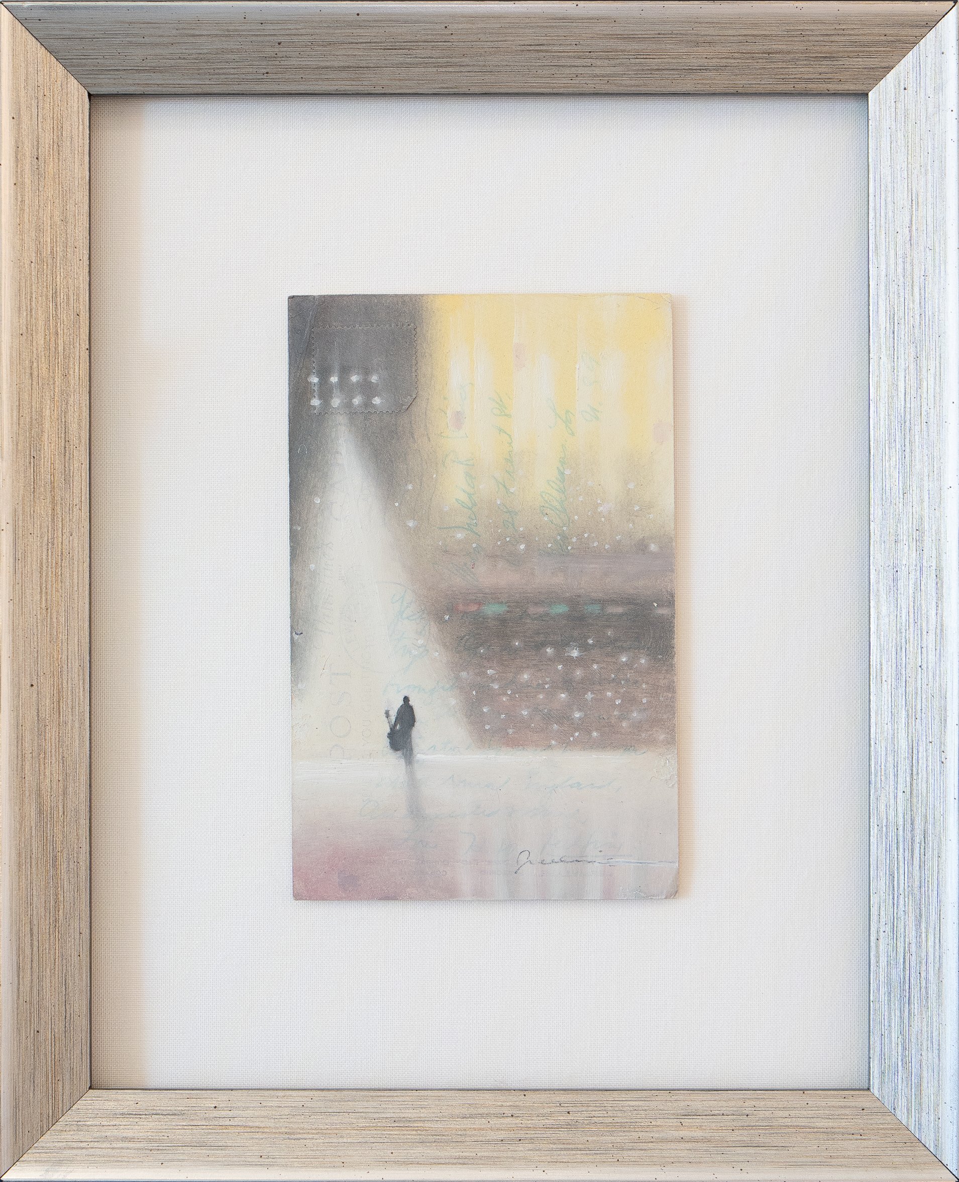 Ryman - 3½" x 5½" - oil on antique postcard