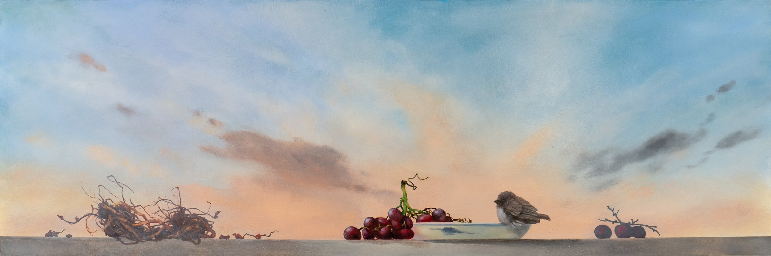 Fledgling - 36" x 12" - oil on panel
