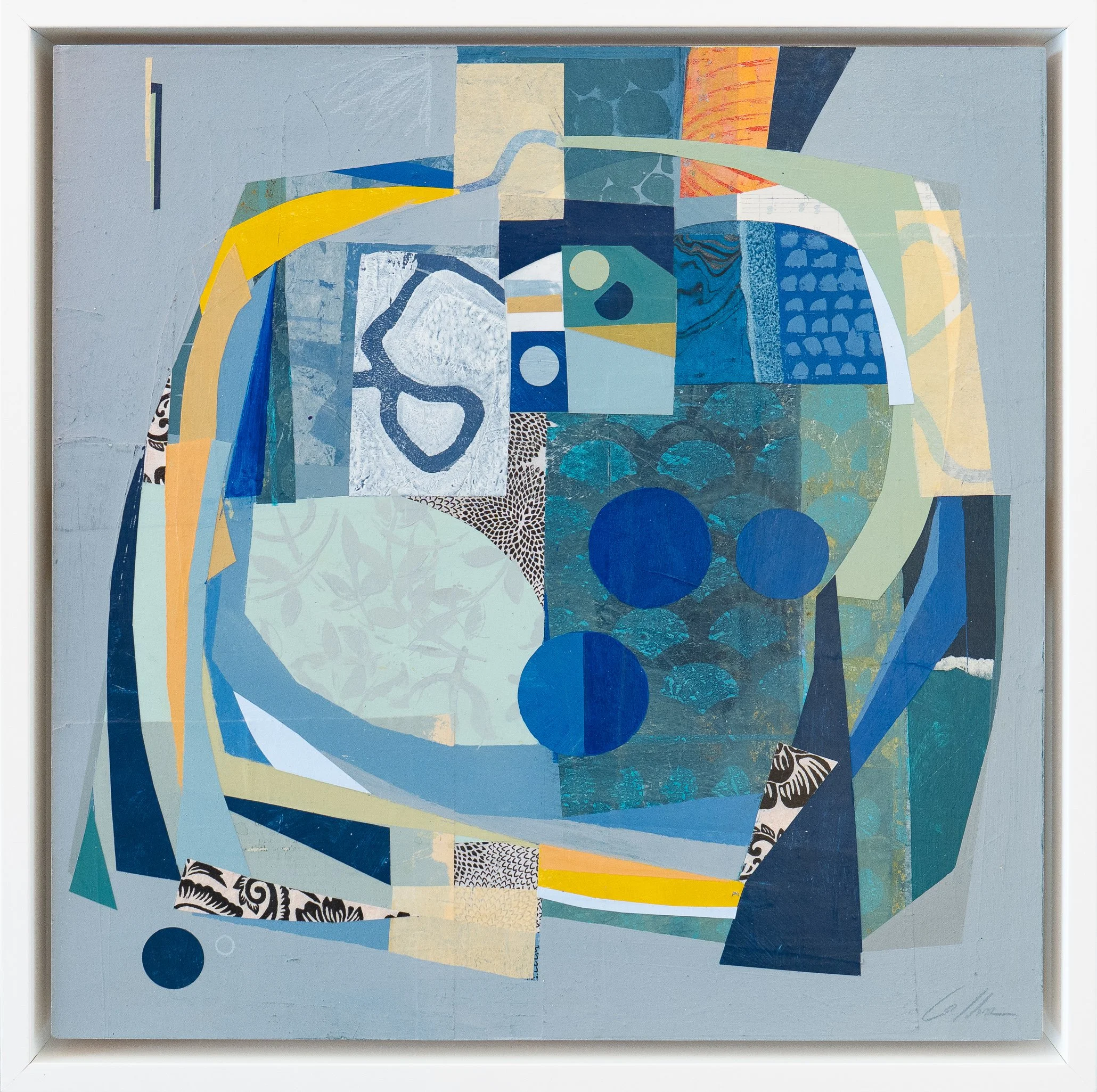 Punch the Clock - 16” x 16” - acrylic, collage and mixed media on panel