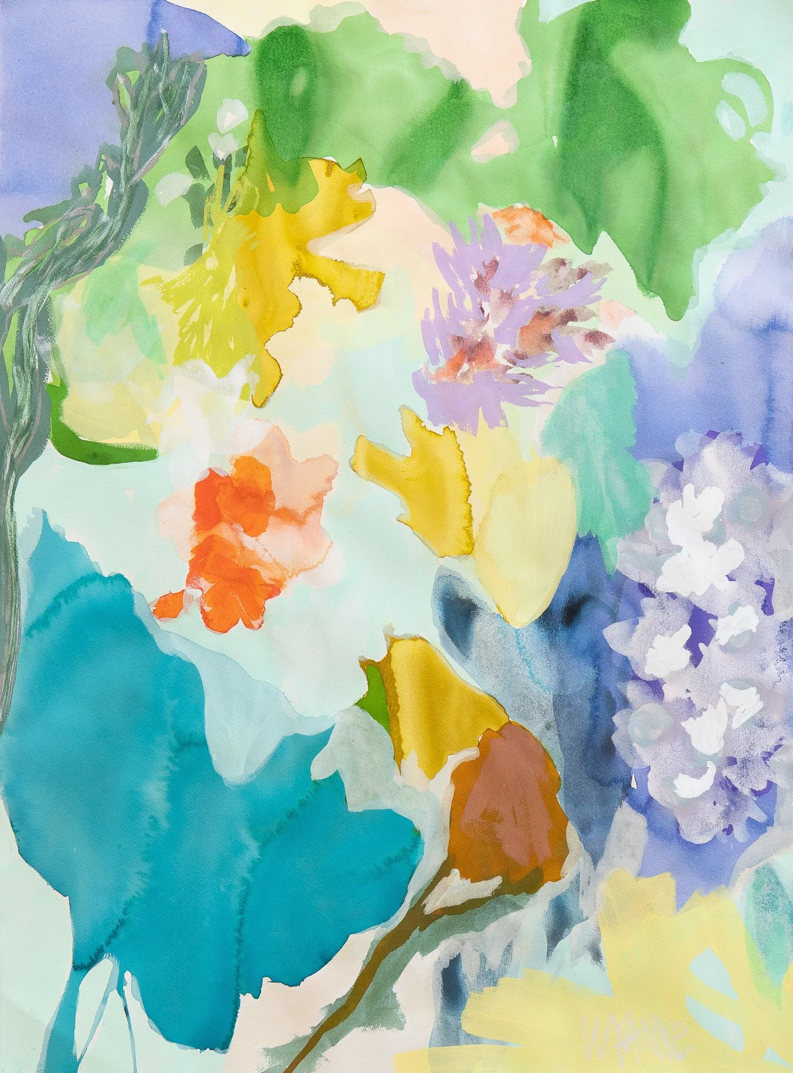 Flourish - 22" x 30" - mixed media on paper