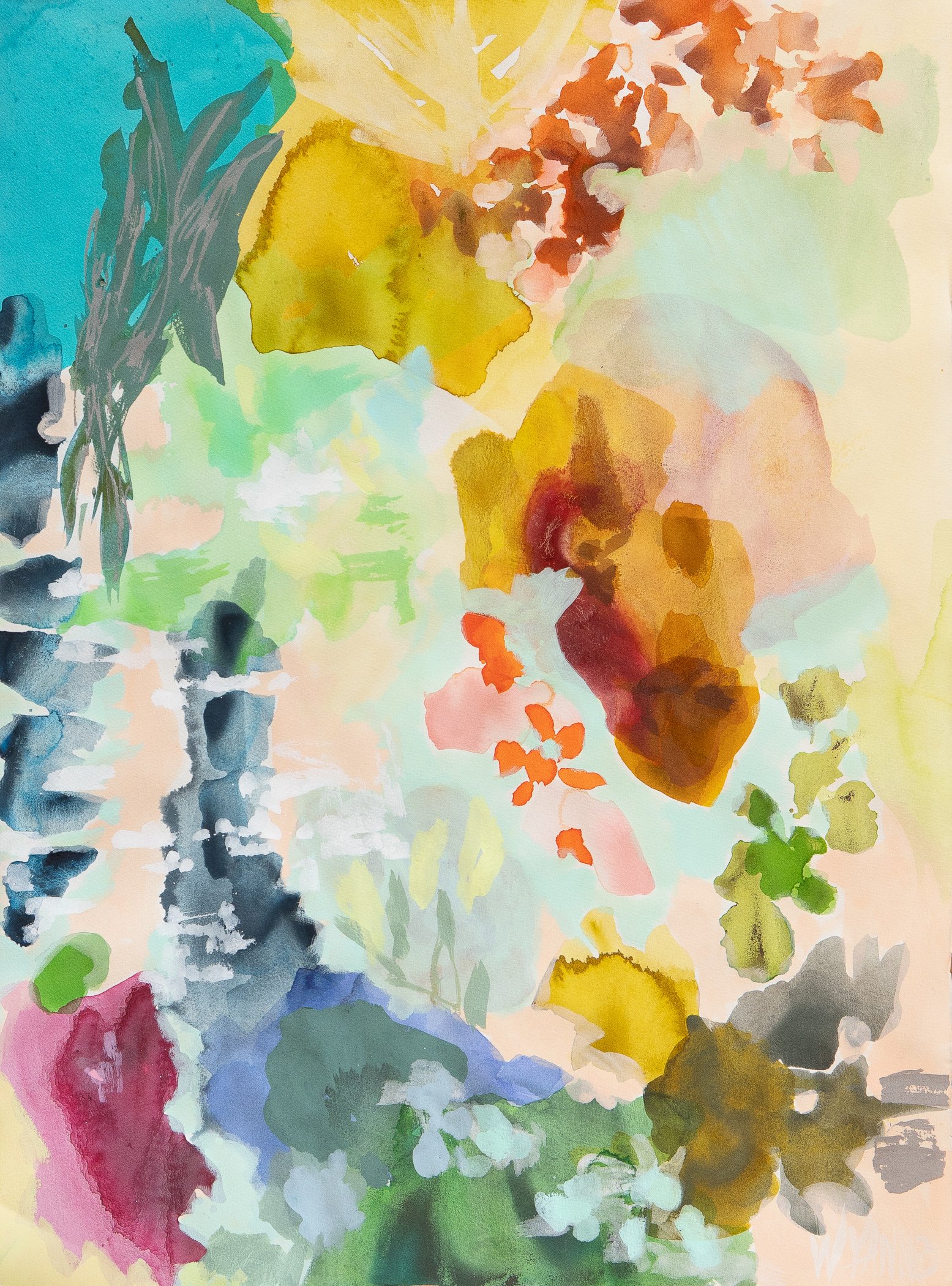 Alongside - 22" x 30" - mixed media on paper