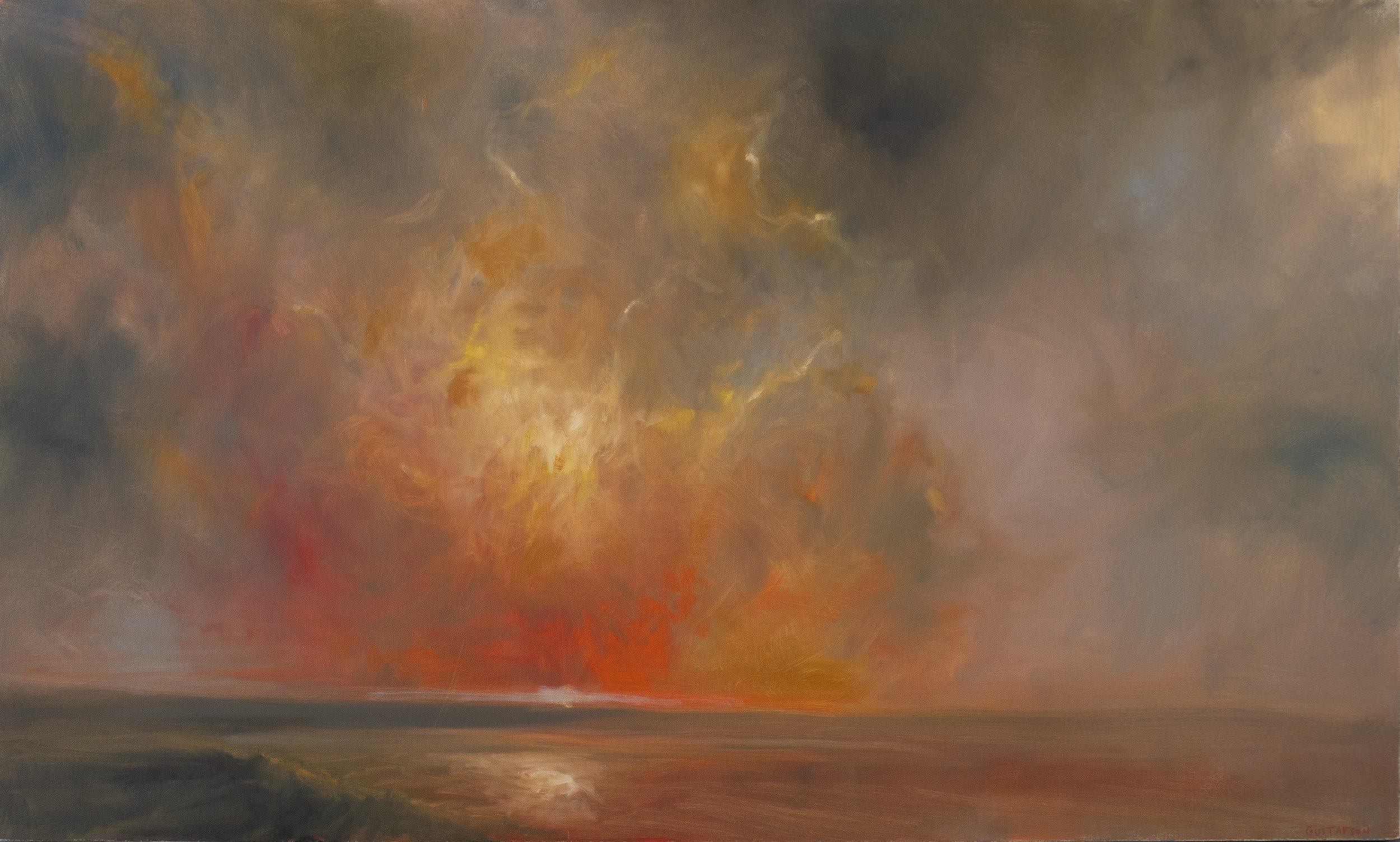 Fire in the Sky - 60" x 36" - oil on canvas