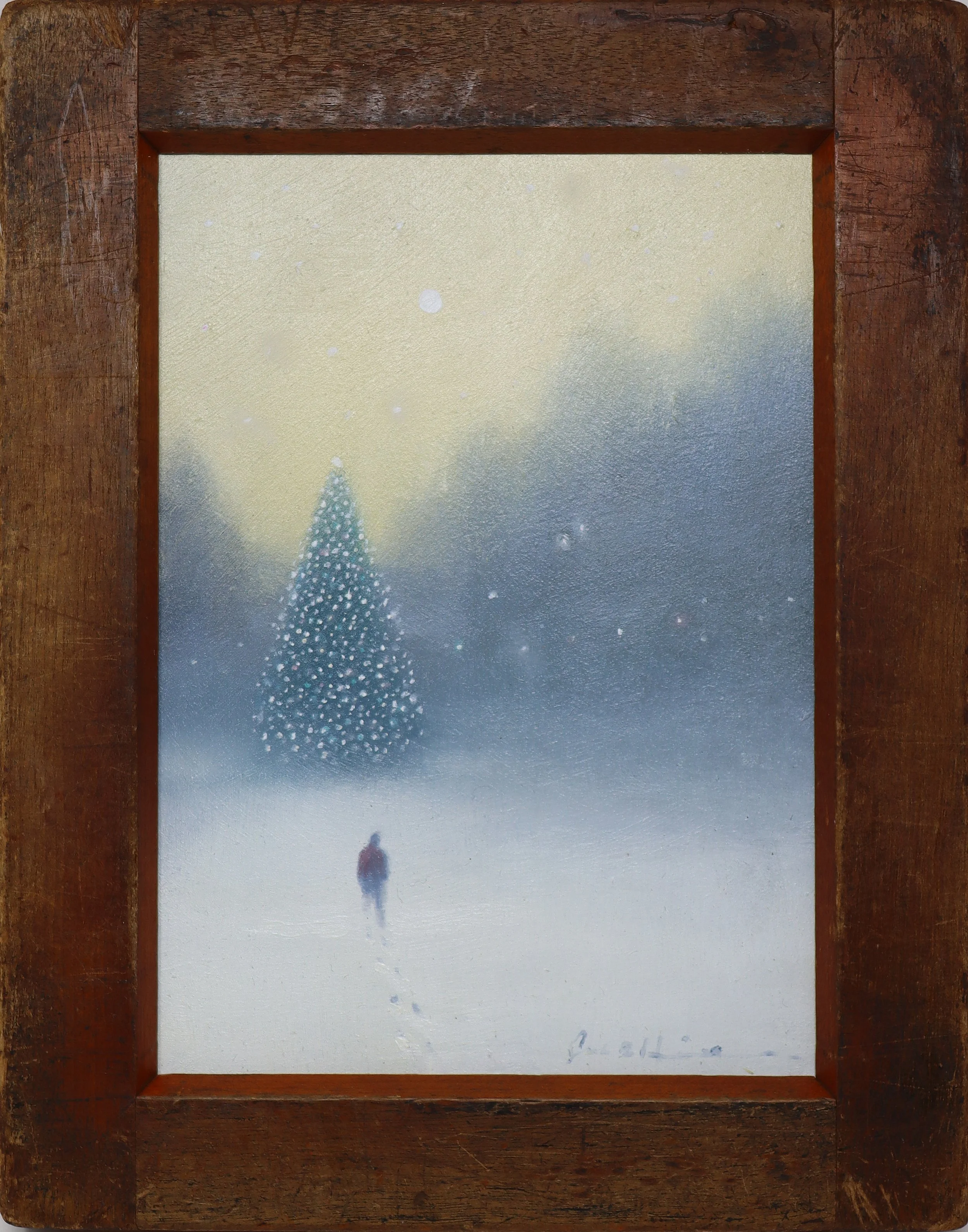 Christmas Tree 26-037 - 5"x 7" - oil on board