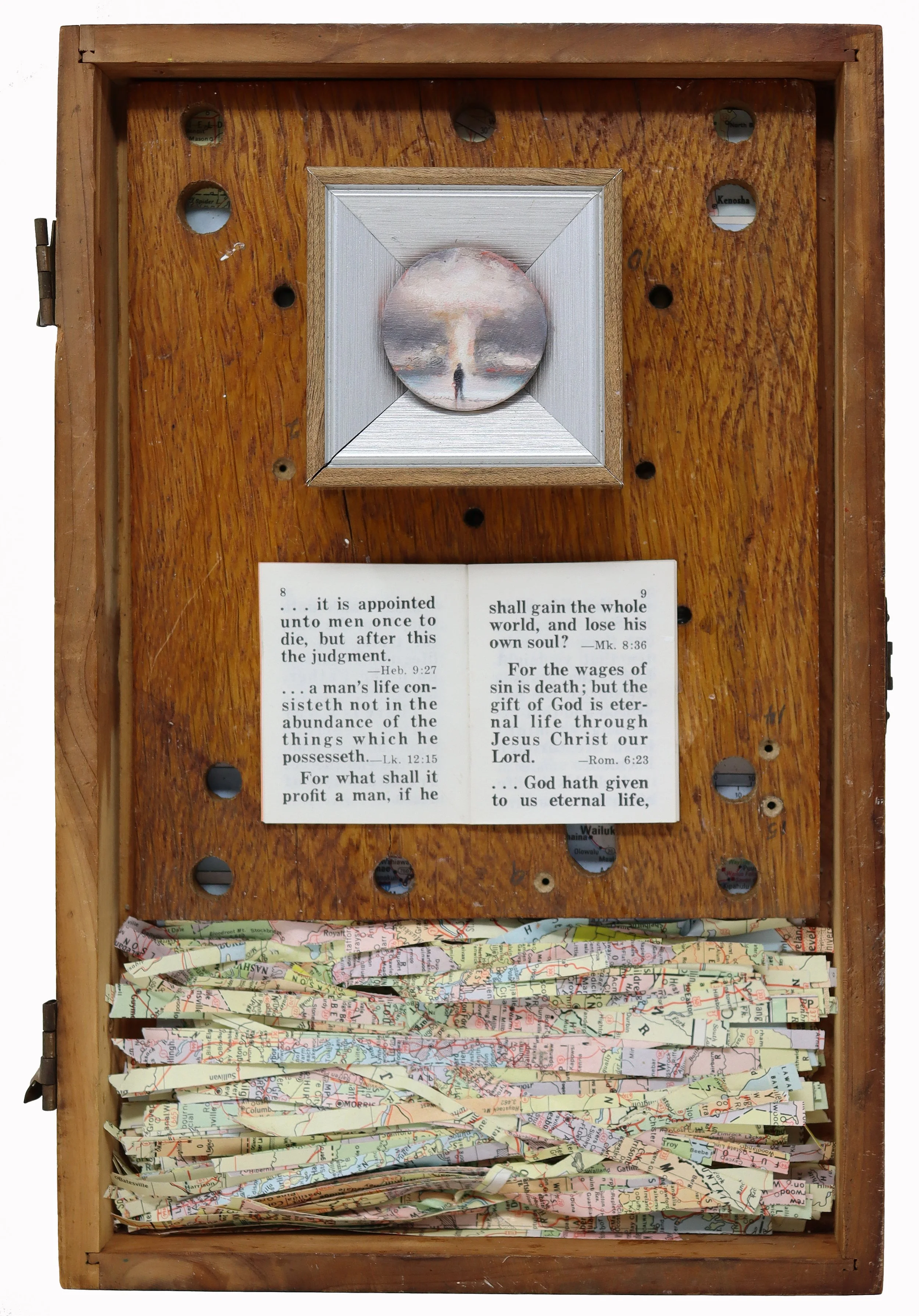 For What Shall Profit a Man 26-138 - 1½" x 1½" - oil on wooden nickel
