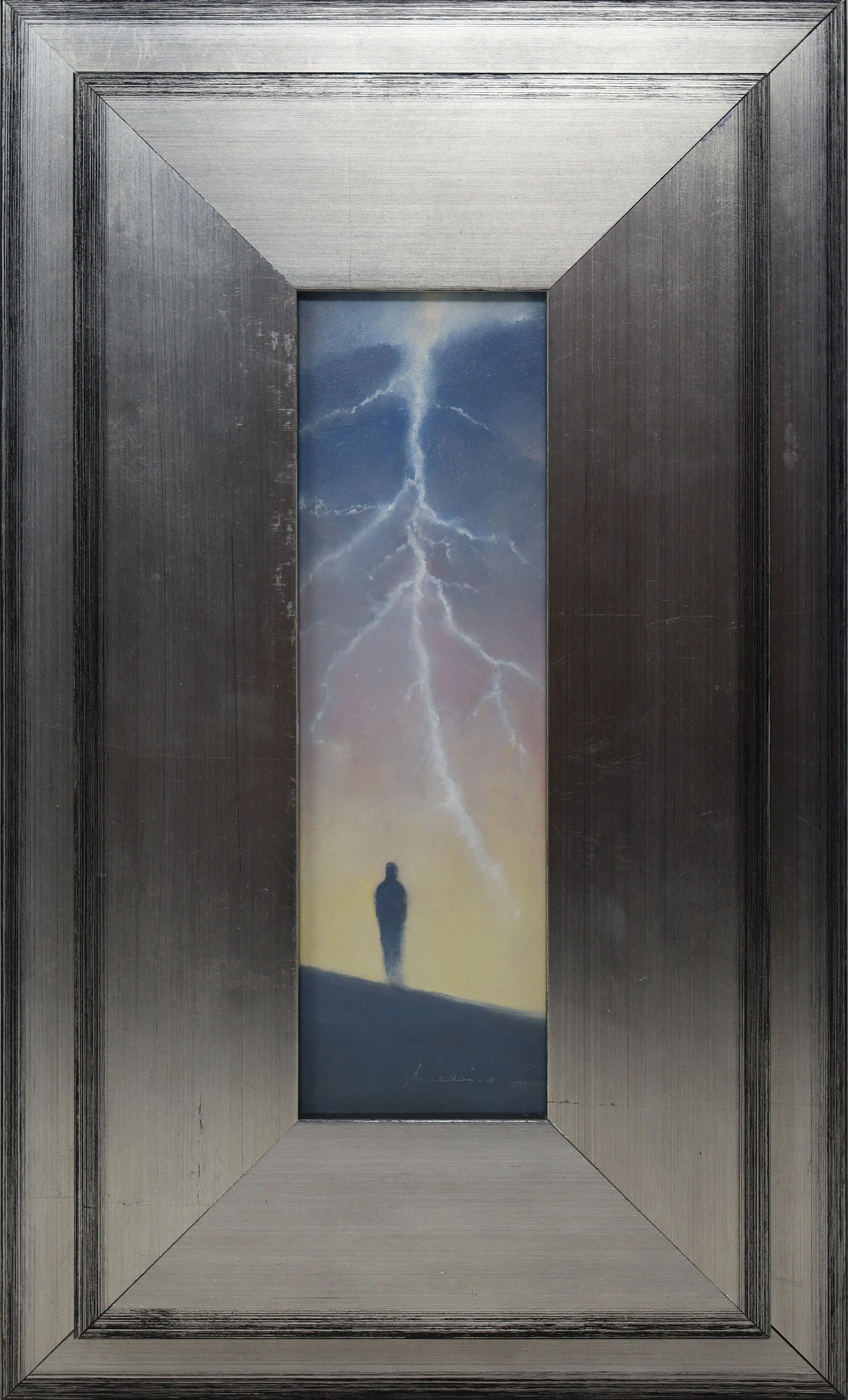 Lightning - 3¼" x 10" - oil on board