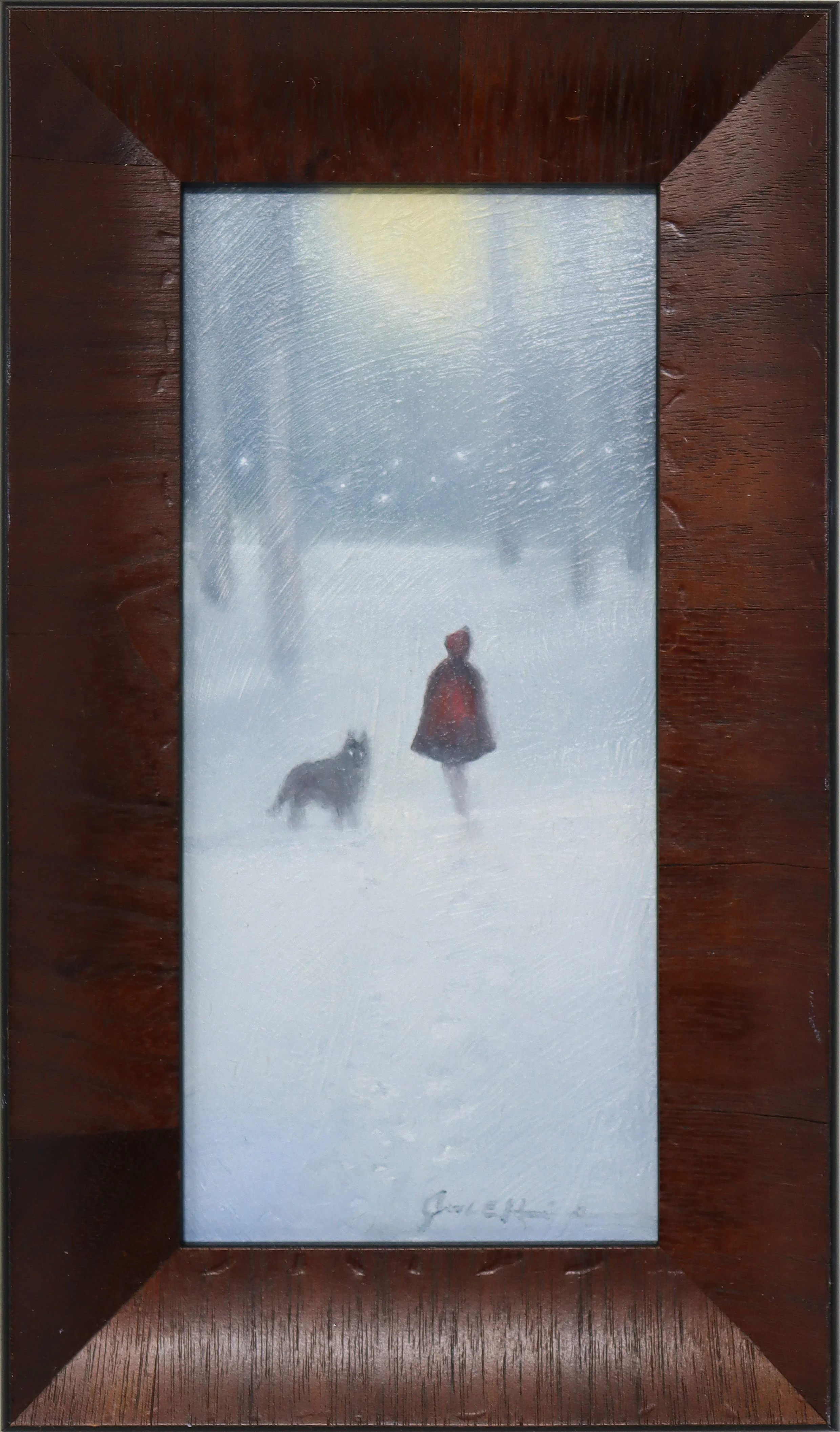 Little Red Riding Hood - 4" x 8" - oil on board
