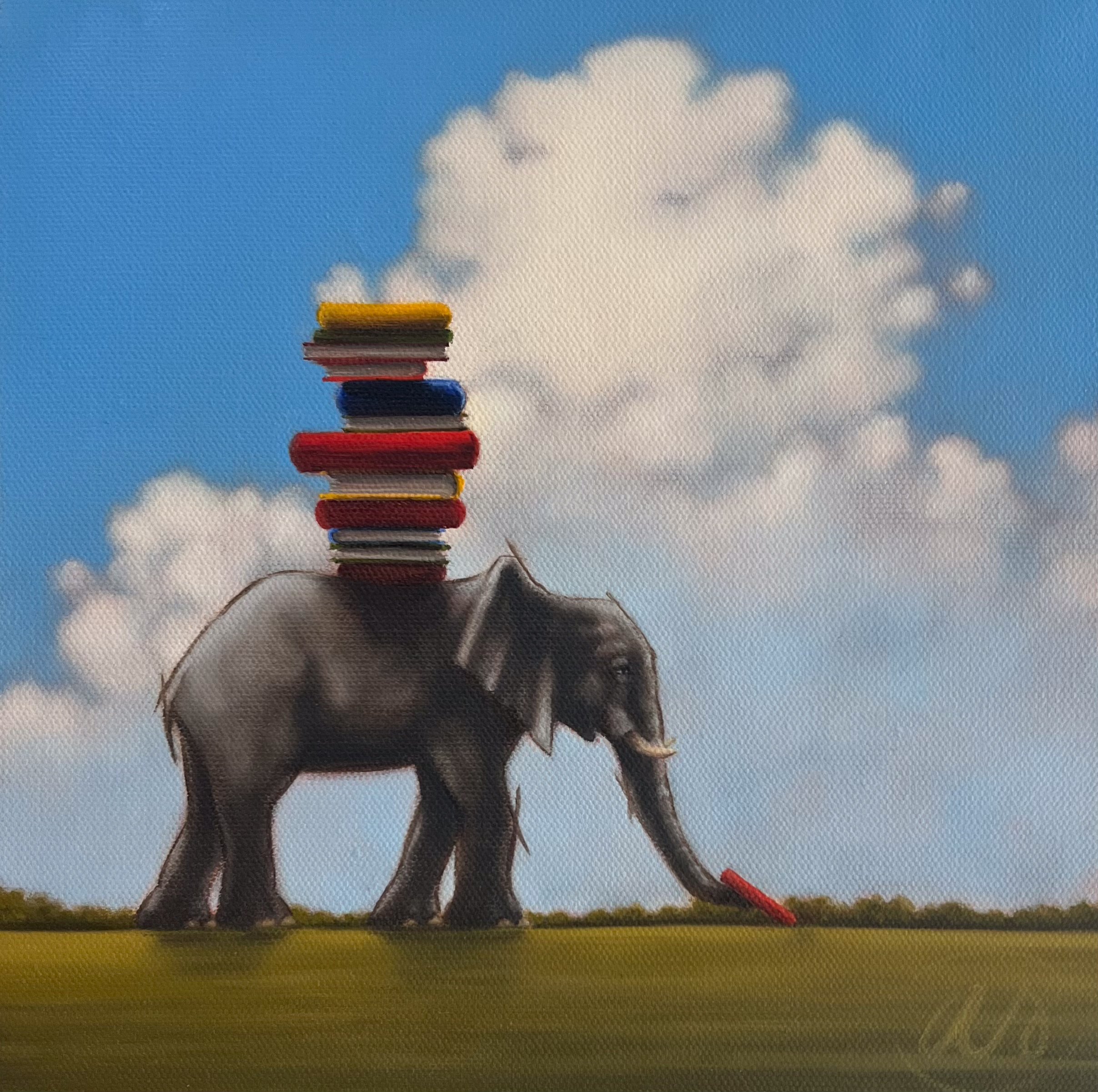 Summer Reading - 10" x 10" - oil on canvas