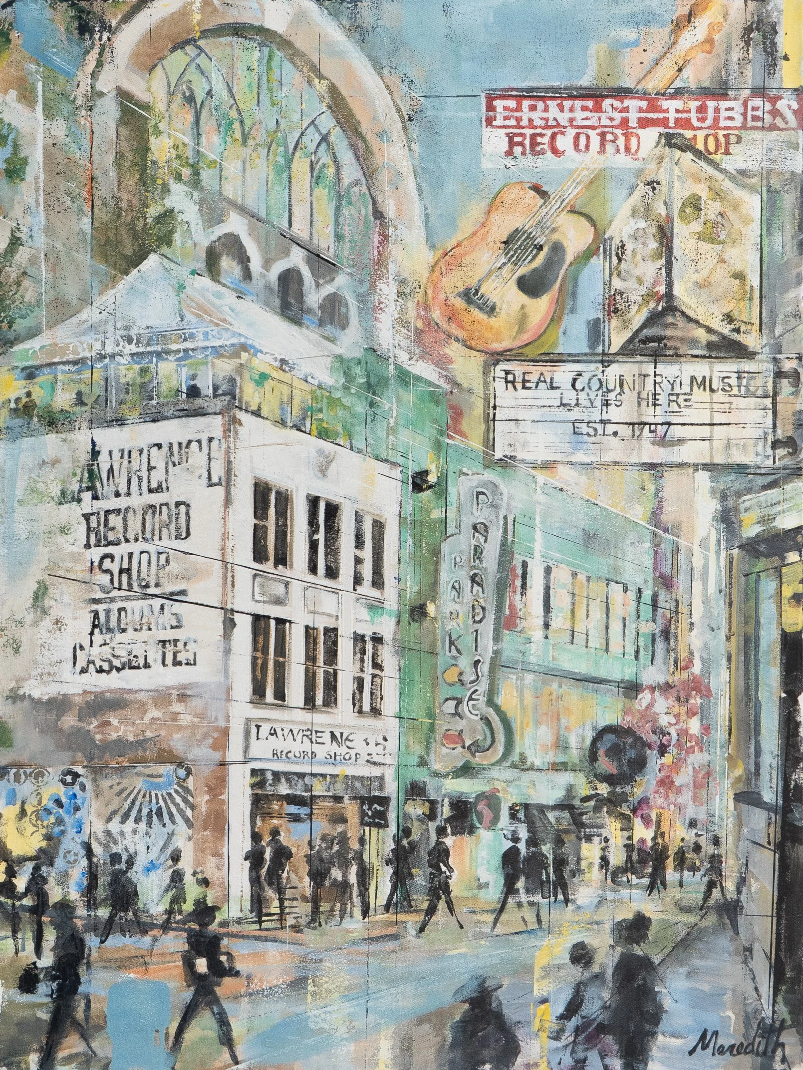 Ghost Signs and Neon Shrines - 30" x 40" - acrylic on canvas