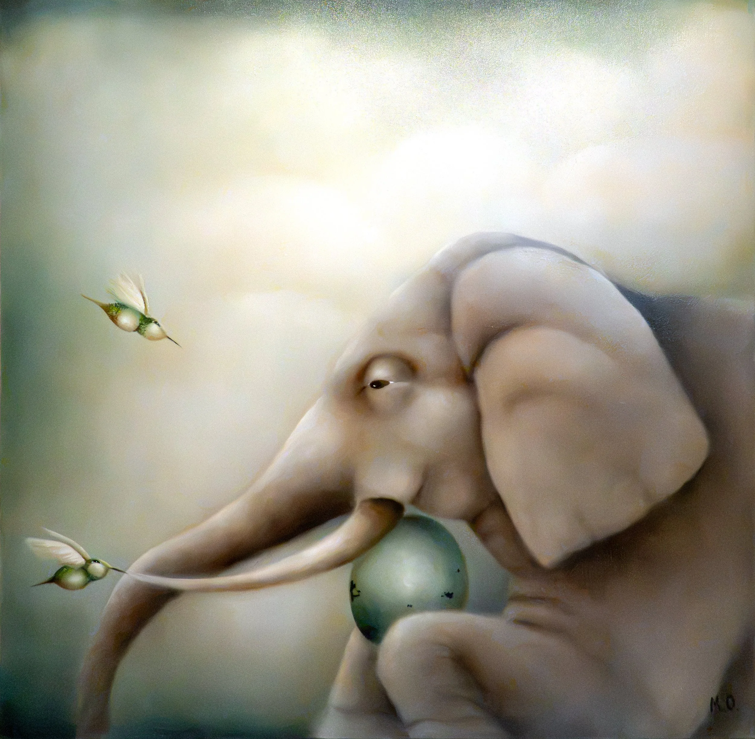 Untitled (Elephant) - 36" x 36" - oil on canvas