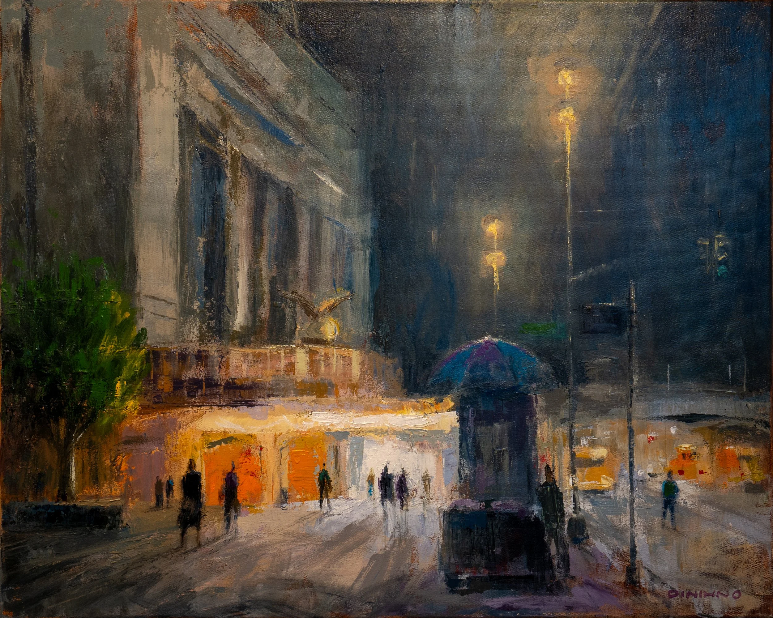 Hot Dog Vendor on 42nd Street - 30" x 24" - acrylic on canvas
