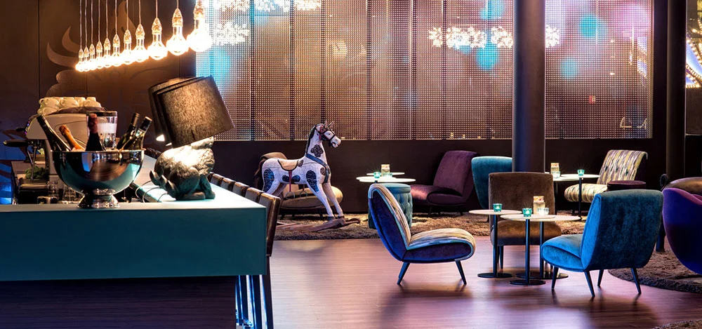 Featuring our Nude armchairs and Pineapple Stools. Photo © Motel One Messe, Frankfurt, Germany