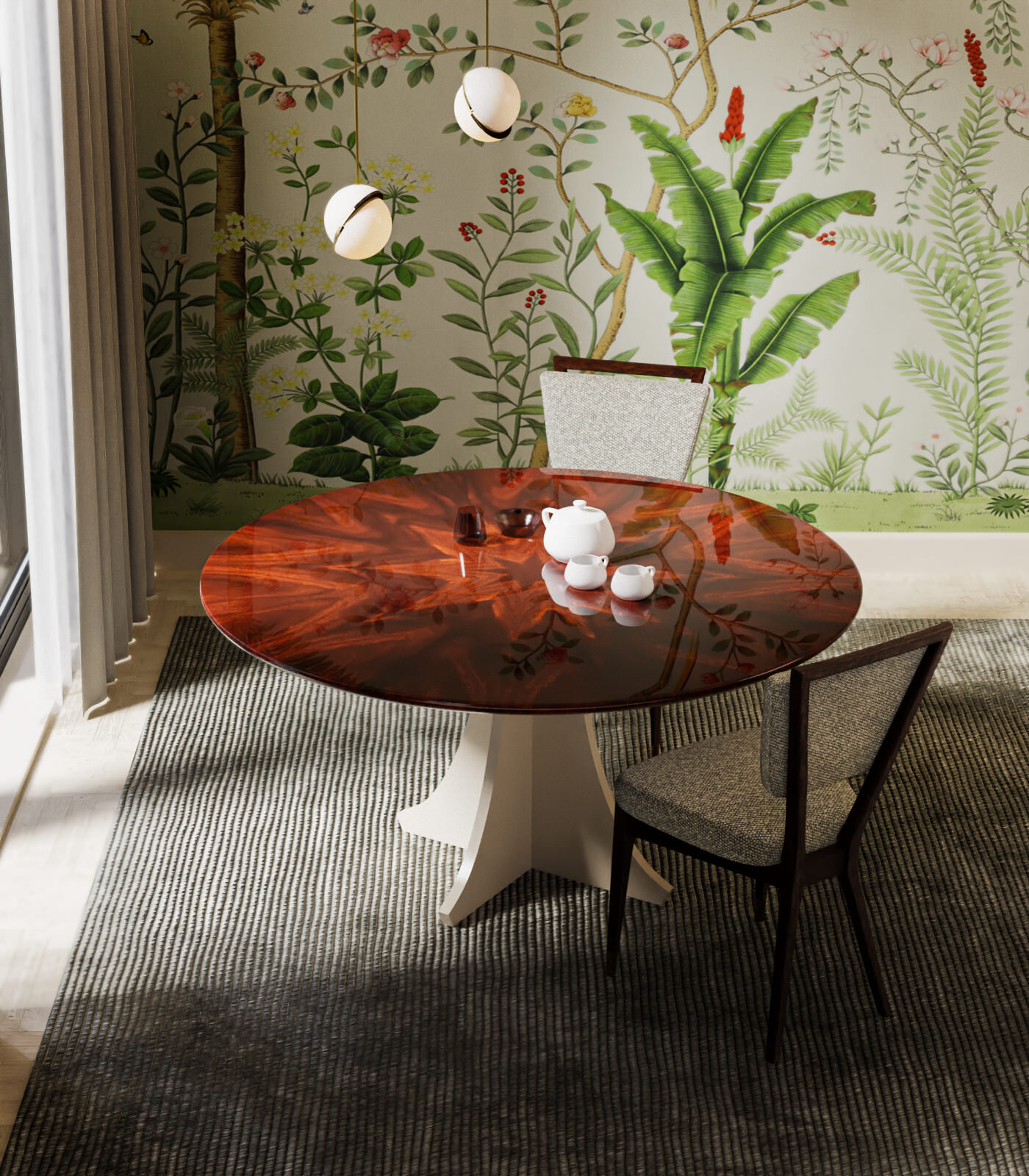 Loop Table and a de Gournay Wallpaper