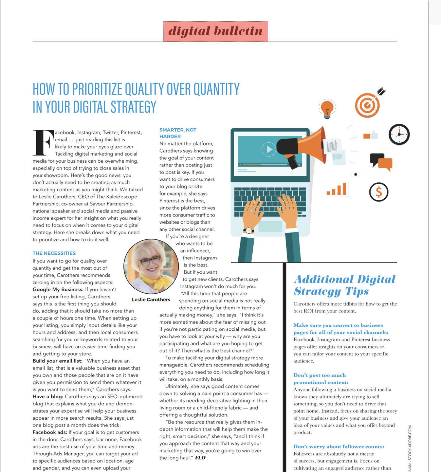 Leslie Carothers Best Consultants For Social Media Marketing For the Furniture and Interior Design Industry