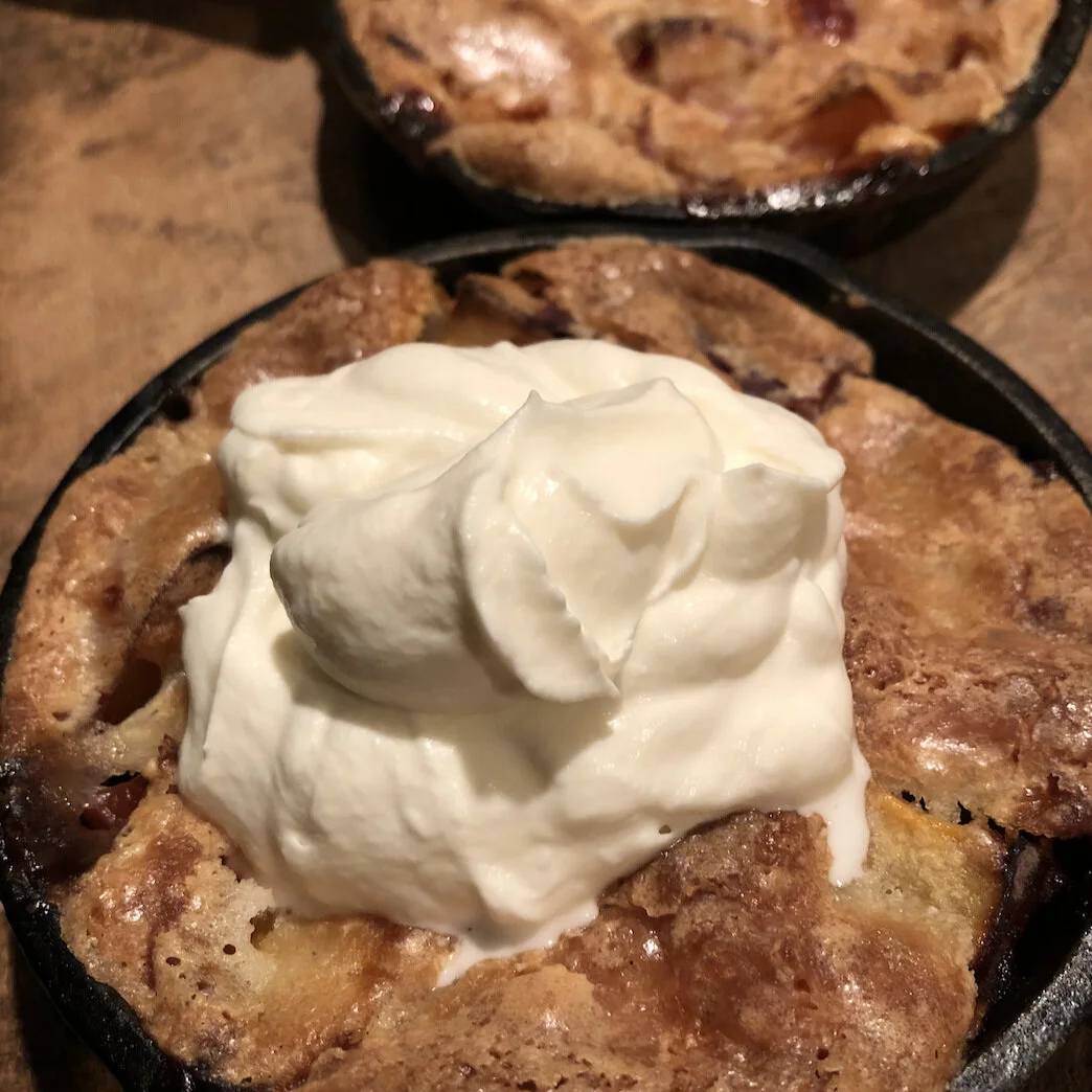 Shockingly good peach crisp