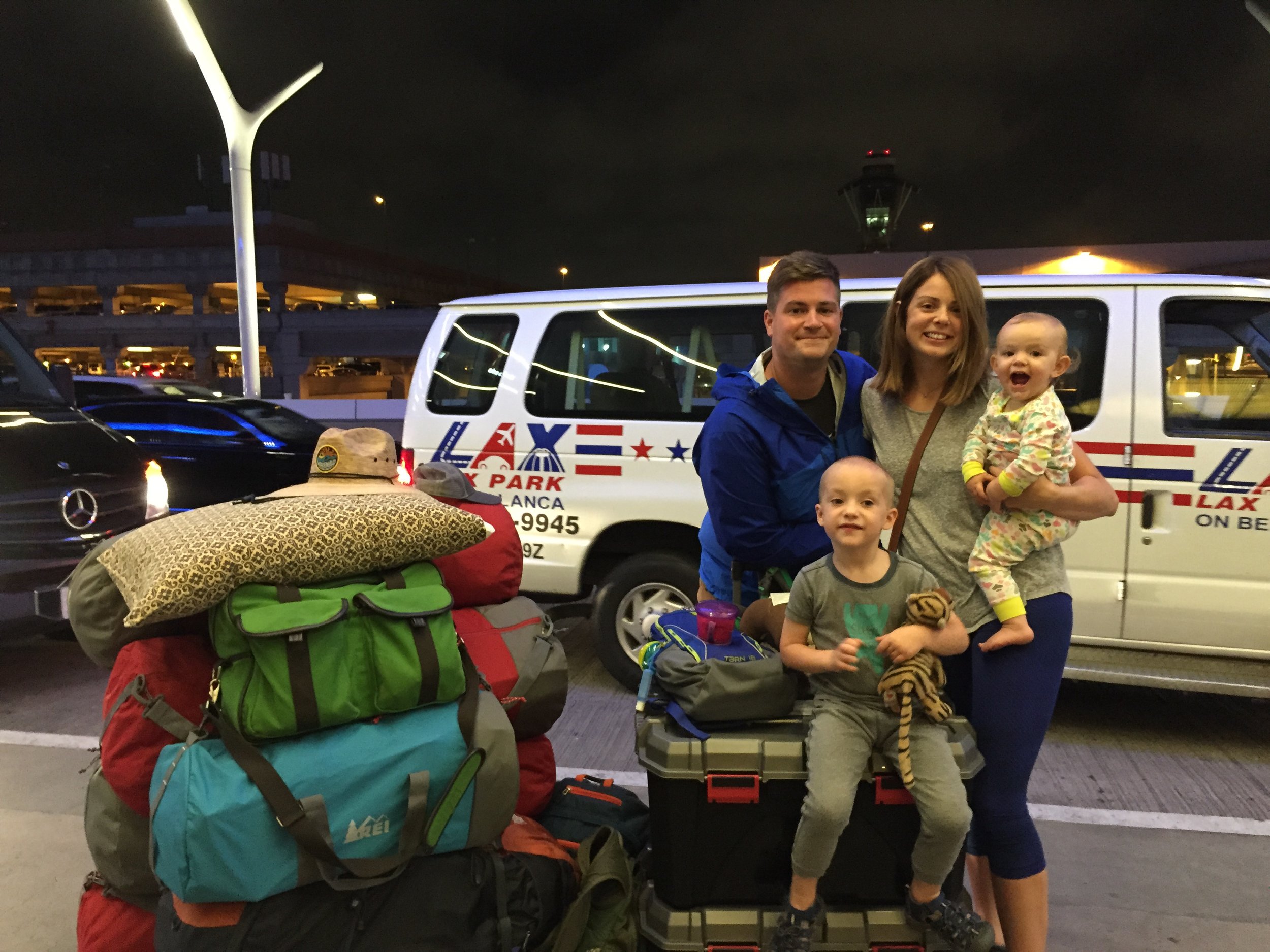 David, Emily and their two children on the day they left for Papua New Guinea