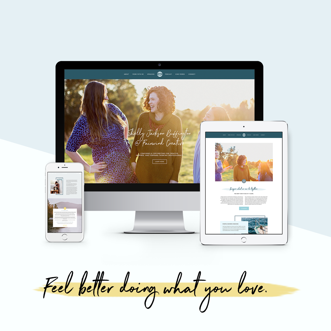 Responsive website custom made in Squarespace, complete with full branding kit. 