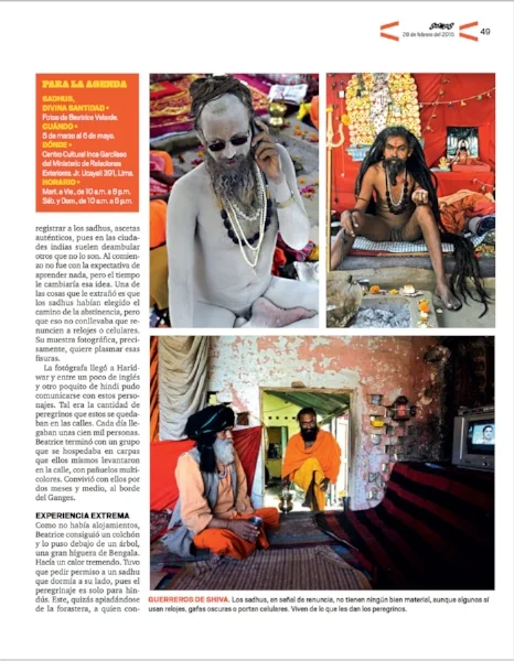 Revista Somos. EXPOSICIÓN SADHUS DIVINA SANTIDAD. 