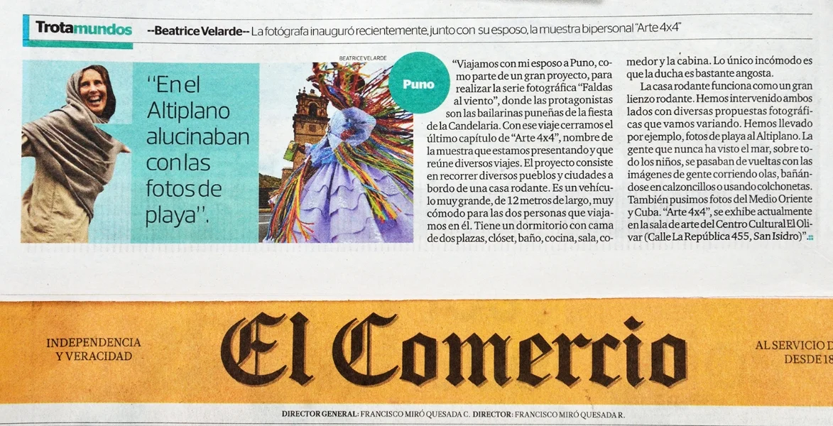 Diario El Comercio. PERFIL TROTAMUNDOS. 