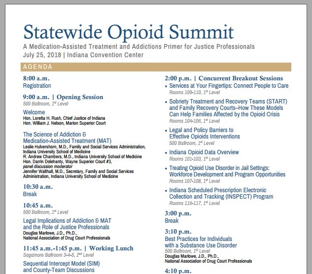 Report on last week's Opioid Summit and info on new laws to curtail the crisis