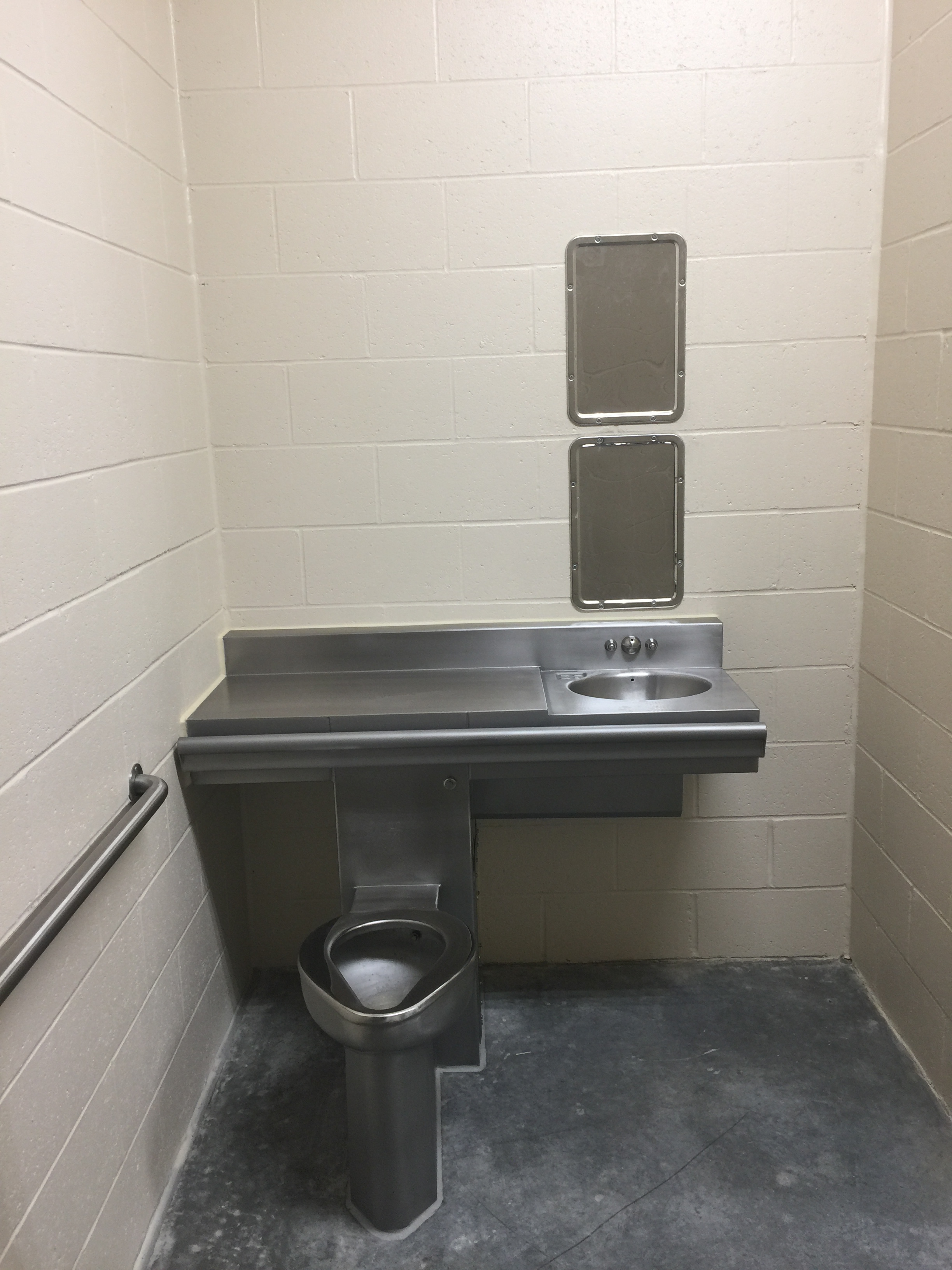 In a holding cell