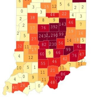 Statewide case count announced, as of Wednesday, April 8, at 10 am; Greene County with 12 confirmed cases, no deaths, 102 tested