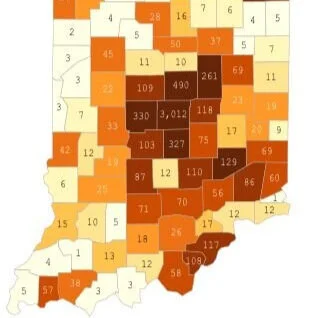 Statewide case counts as of Monday, April 13 at 12 noon: Greene County up to 25 cases, one death, 150 tested