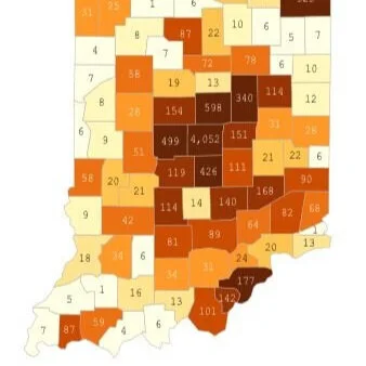 Statewide case counts as of Monday, April 20 at 12 noon; Greene County with 42 cases, now four deaths, 291 tested