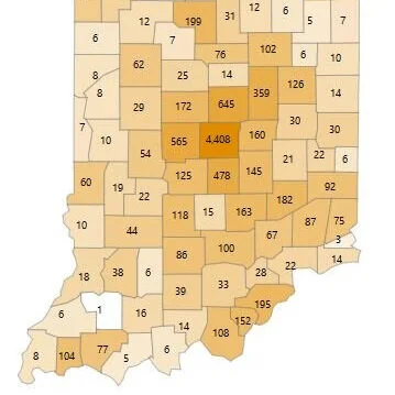 Statewide case counts as of Thursday, April 23 at 12 noon
