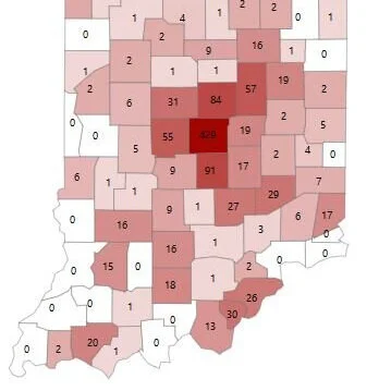 Statewide case counts as of Tuesday, May 12 at 12 noon; Greene County with 16 deaths