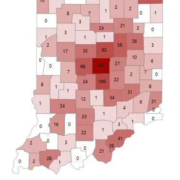 Statewide stats as of Thursday, May 28, at 12 noon; Greene County reporting 168 cases, 24 deaths