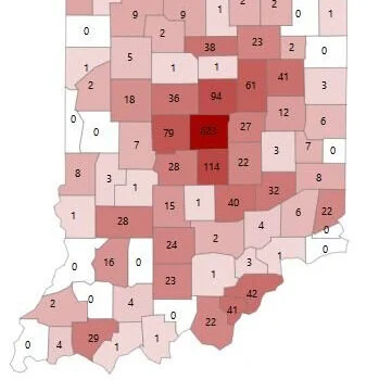 Statewide COVID-19 stats as of Monday, June 8, at 12 noon; Greene County reporting 175 cases, 28 deaths