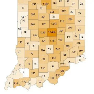 Statewide COVID-19 stats as of Thursday, June 11, at 12 noon; Greene County reporting 177 cases, 28 deaths