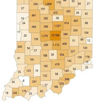 Statewide COVID-19 stats as of Monday, June 15, at 12 noon; Greene County reporting 181 cases, 29 deaths