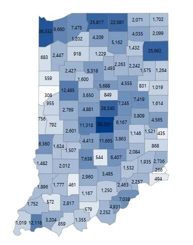 Testing by county