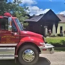 Firefighters battle hot house fire in Worthington on Saturday