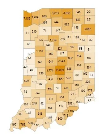 Confirmed cases by county