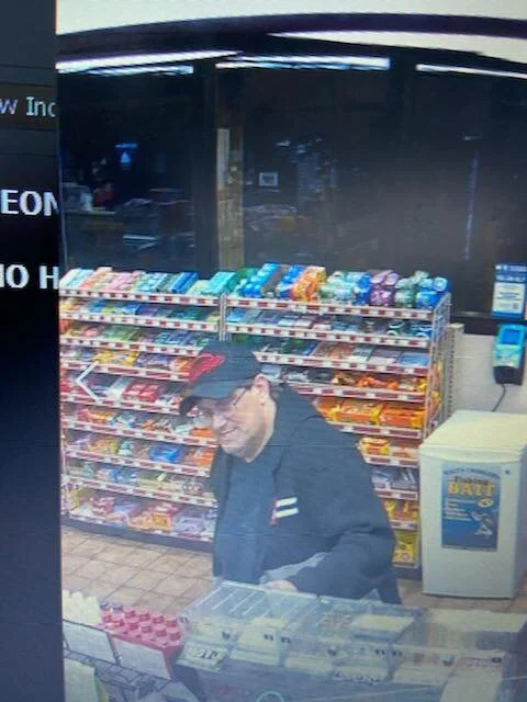 A couple of the photos taken from video surveillance that were posted on the Linton Police Department’s Facebook page. Photos courtesy LPD