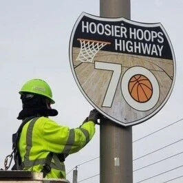 INDOT unveils "Hoosier Hoops Highway" signs ahead of basketball tournaments